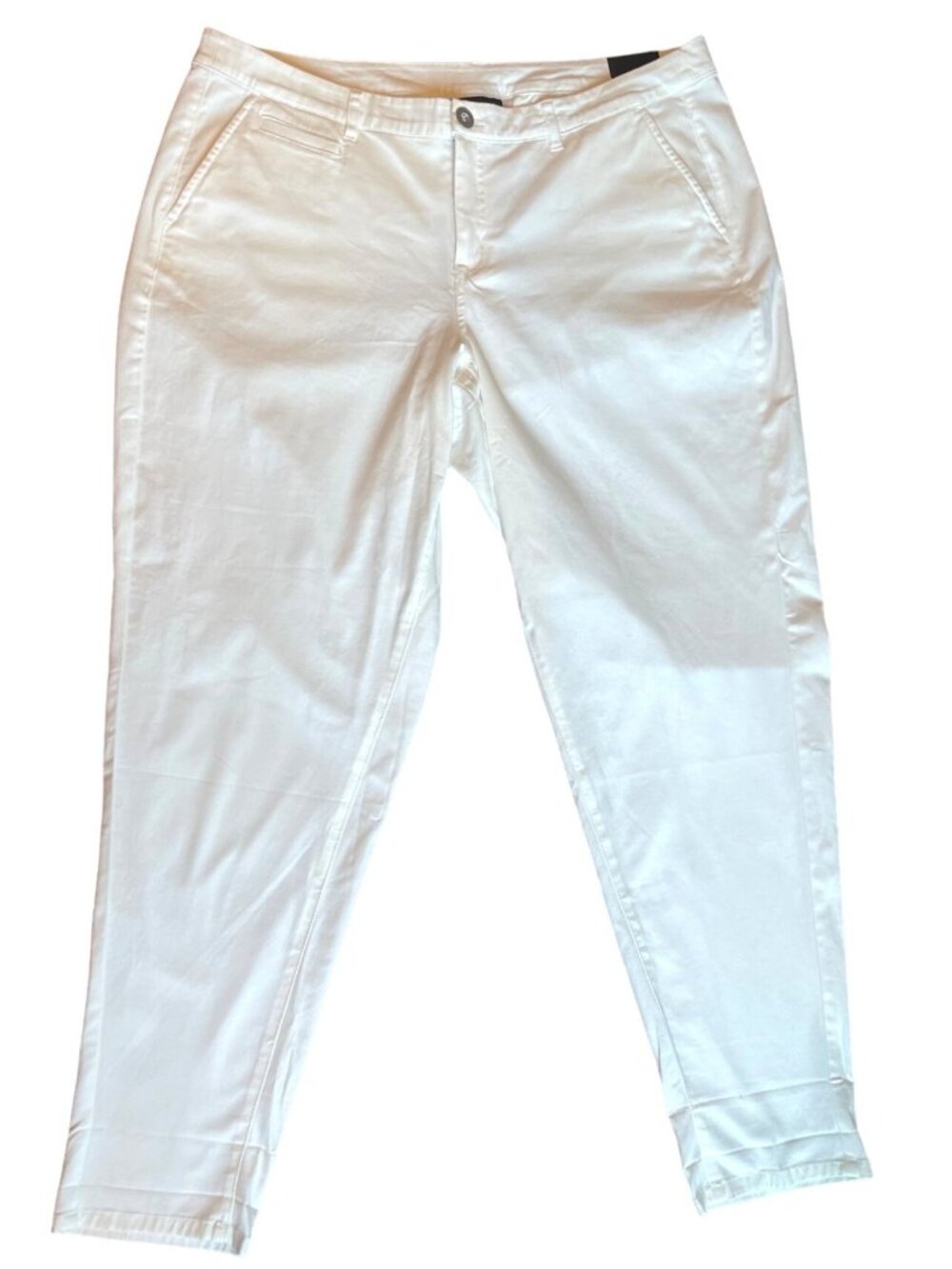 NWT Lane Bryant White Boyfriend Cropped Pants Women's 18 Roll Cuff Low Rise
